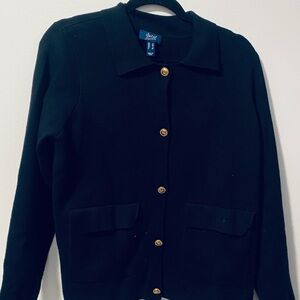 Denim and co signature lady sweater with collar